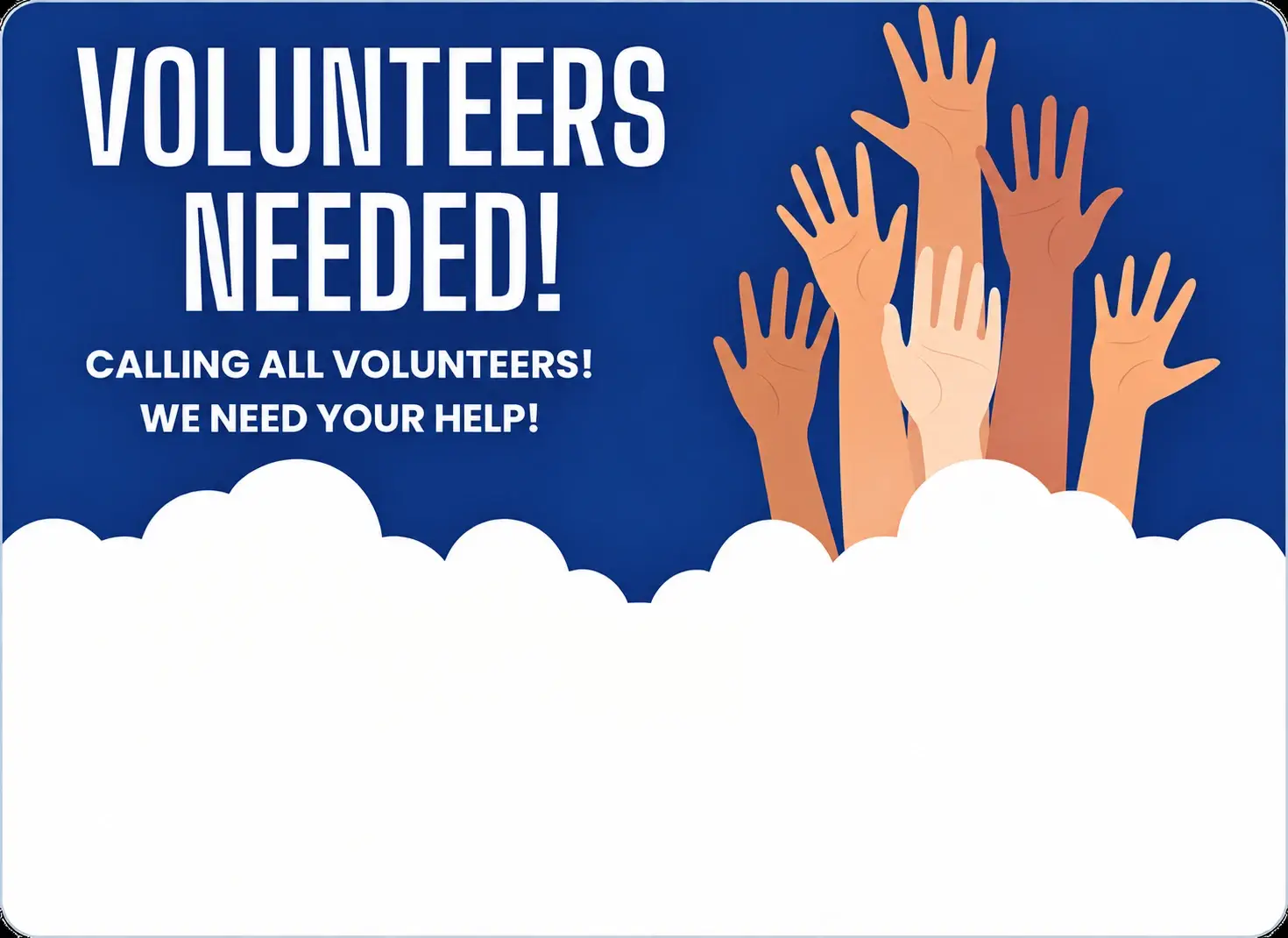 Volunteers needed! Calling all volunteers—we need your help!